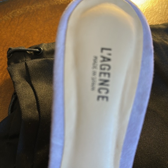 L'AGENCE Women's Blue Slide Sandals - Picture 2 of 6